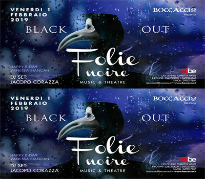 FOLIE NOIRE - BLACK OUT - Boccaccio Club